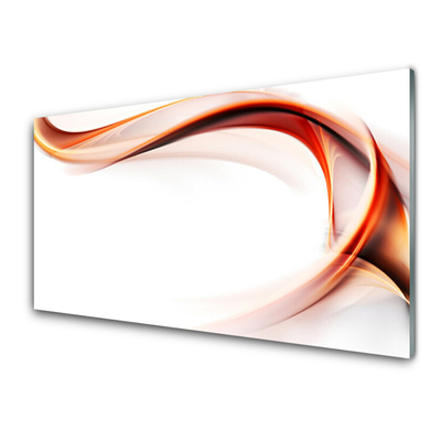 Tablou pe sticla Abstract Art Galben Portocaliu Alb