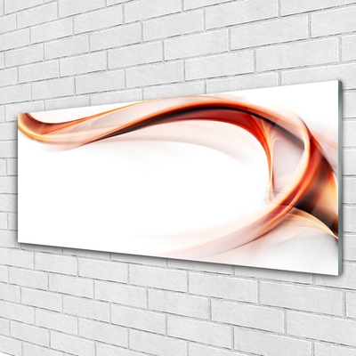 Tablou pe sticla Abstract Art Galben Portocaliu Alb