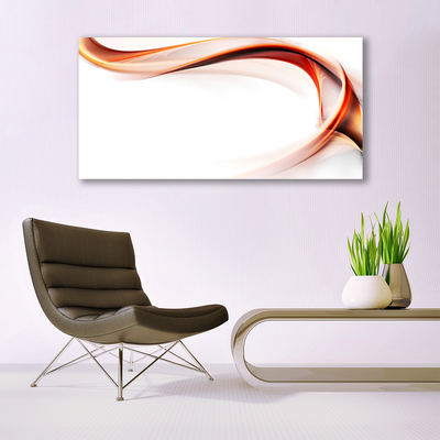 Tablou pe sticla Abstract Art Galben Portocaliu Alb