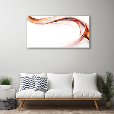 Tablou pe sticla Abstract Art Galben Portocaliu Alb
