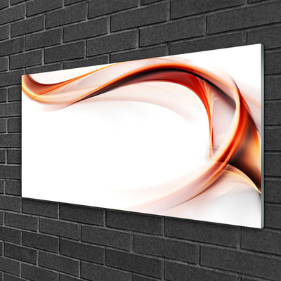 Tablou pe sticla Abstract Art Galben Portocaliu Alb