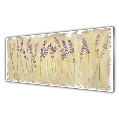 Tablou pe sticla Flori Floral violet