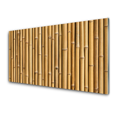 Tablou pe sticla Bamboo Canes Floral Galben
