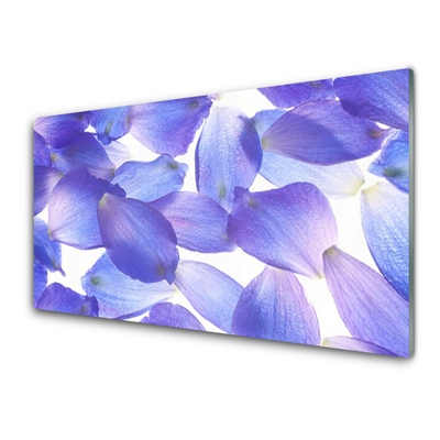 Tablou pe sticla Petale Floral violet