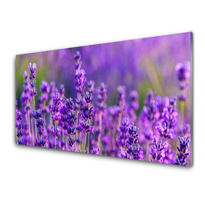 Tablou pe sticla Flori Floral violet