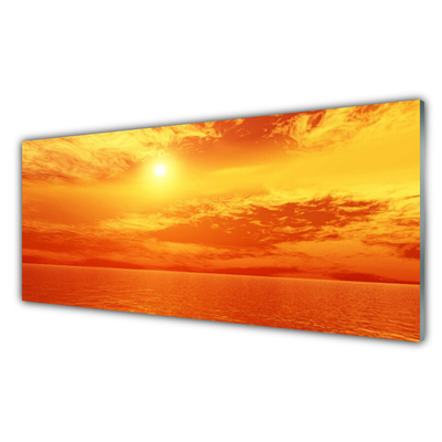 Tablou pe sticla Sun Sea Peisaj Galben