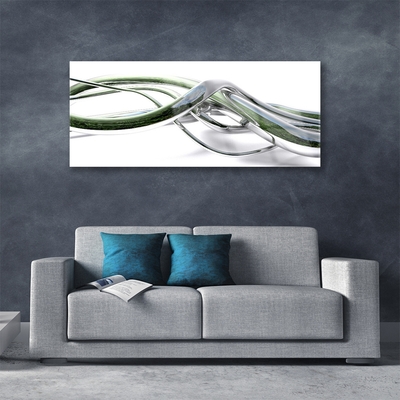 Tablou pe sticla Abstract Art Silver Green