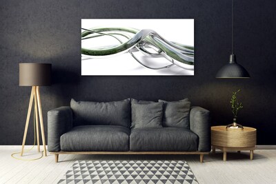 Tablou pe sticla Abstract Art Silver Green