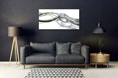 Tablou pe sticla Abstract Art Silver Green