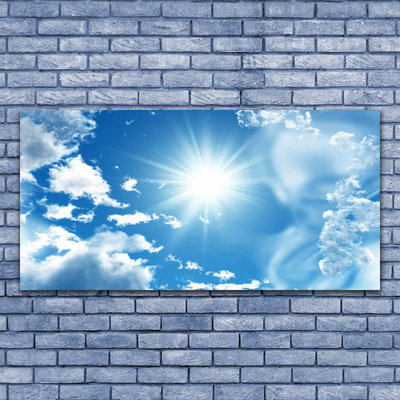 Tablou pe sticla Cerul Soare Peisaj Alb Albastru