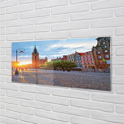Panouri de sticlă Gdańsk vechi oraș răsărit de soare