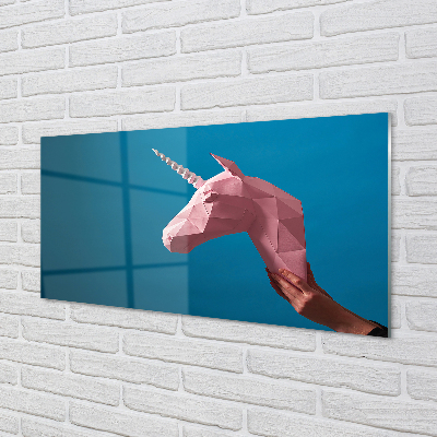 Panouri de sticlă origami unicorn roz