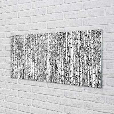Panouri de sticlă copac pădure alb-negru