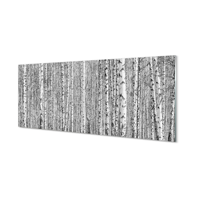 Panouri de sticlă copac pădure alb-negru