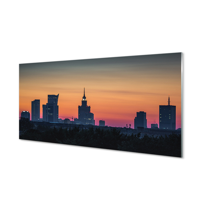 Panouri de sticlă Sunset Panorama de la Varșovia