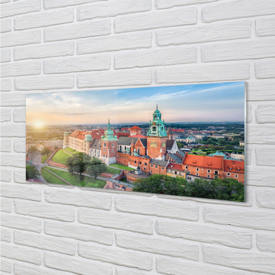 Panouri de sticlă castel Cracovia panorama răsărit de soare