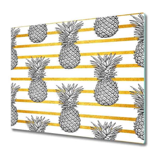 Tocator din sticla dungi ananas