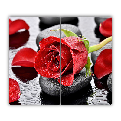 Tocator din sticla Trandafir roșu