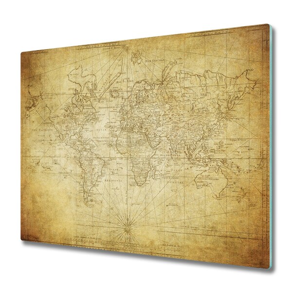Tocator din sticla harta lumii vechi