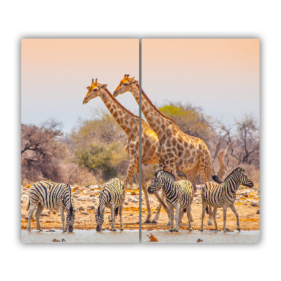 Tocator din sticla Girafe și zebre
