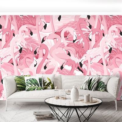 Fototapet roz flamingo
