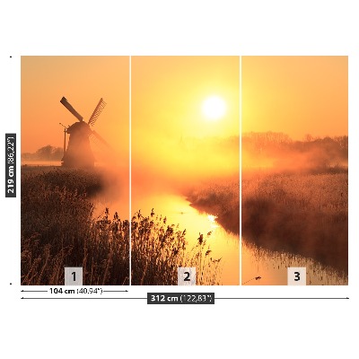 Fototapet Sun Windmill