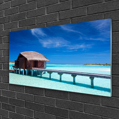 Tablouri acrilice South Sea Beach House Arhitectura Albastru Maro