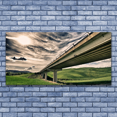 Tablouri acrilice Autostradă Podul Valley Arhitectura Verde Sepia Albastru