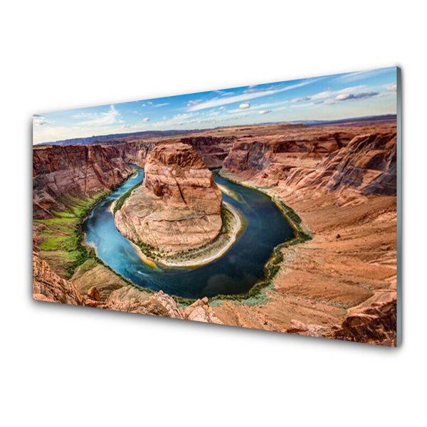 Tablouri acrilice Grand Canyon River Peisaj Roșu Albastru Verde