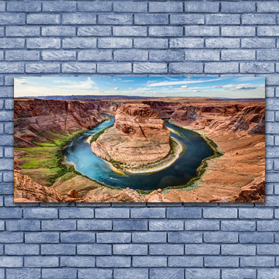 Tablouri acrilice Grand Canyon River Peisaj Roșu Albastru Verde