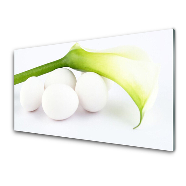 Tablouri acrilice Ouă Floral Alb Verde