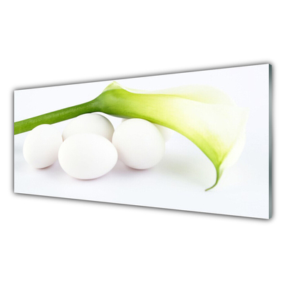 Tablouri acrilice Ouă Floral Alb Verde