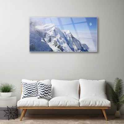 Tablouri acrilice Munții Peisaj Albastru Alb