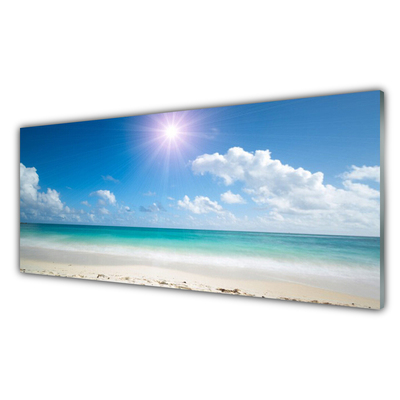 Tablouri acrilice Sea Sun Beach Peisaj Alb Albastru