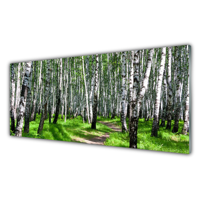 Tablouri acrilice Copaci Iarbă Natura Negru Alb Verde