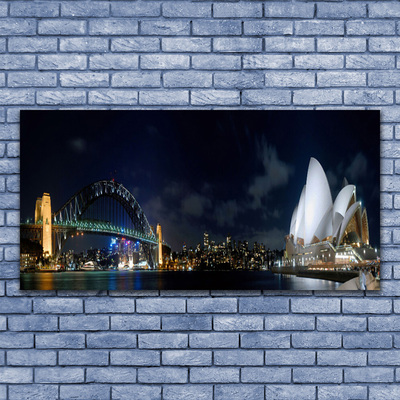Tablouri acrilice Sydney Bridge City Arhitectură Alb Albastru Negru