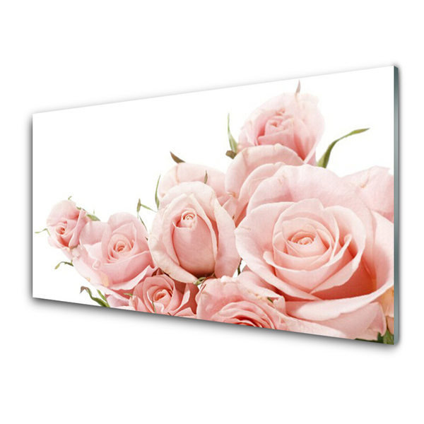 Tablouri acrilice Trandafiri Floral Bej Alb