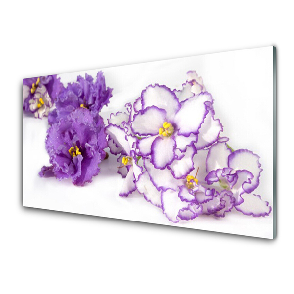 Tablouri acrilice Flori Floral Violet Alb