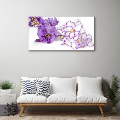 Tablouri acrilice Flori Floral Violet Alb