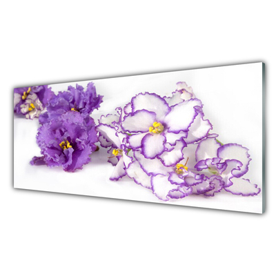 Tablouri acrilice Flori Floral Violet Alb