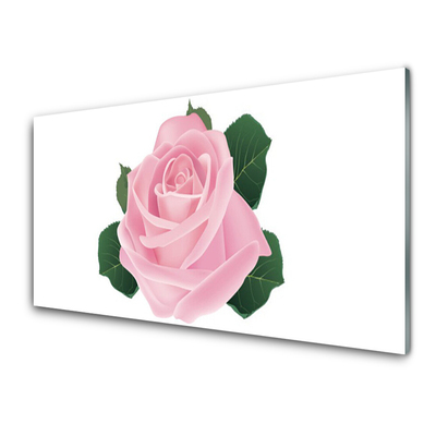 Tablouri acrilice Rose Floral Roz Verde