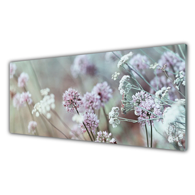 Tablouri acrilice Flori Floral Violet Alb