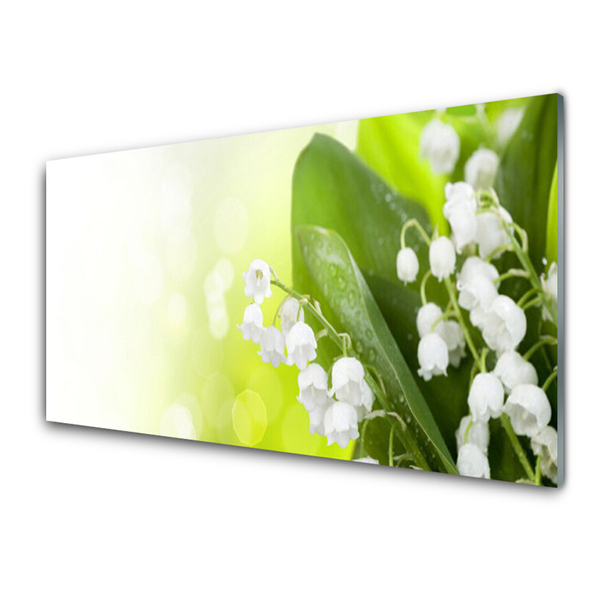 Tablouri acrilice Lacramioare Frunze Floral Alb Verde