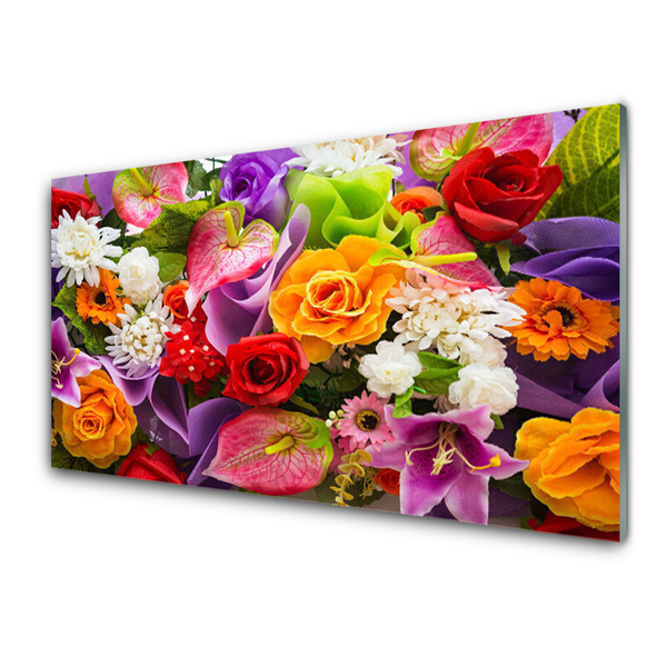 Panou sticla bucatarie Flori Floral Multi