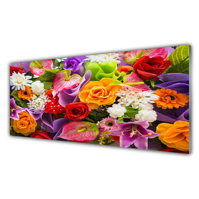 Panou sticla bucatarie Flori Floral Multi