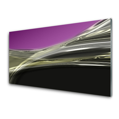 Panou sticla bucatarie Abstract Art Violet Gri Negru