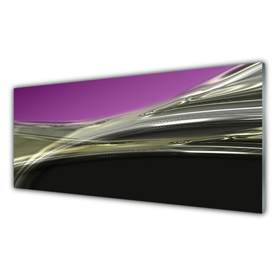 Panou sticla bucatarie Abstract Art Violet Gri Negru