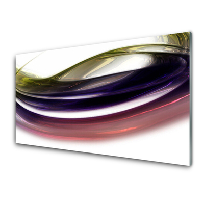 Panou sticla bucatarie Abstract Art Violet Roz Alb