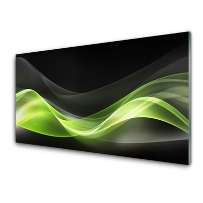 Panou sticla bucatarie Abstract Art Verde Gri Negru