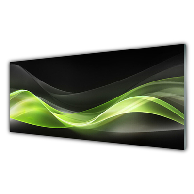 Panou sticla bucatarie Abstract Art Verde Gri Negru